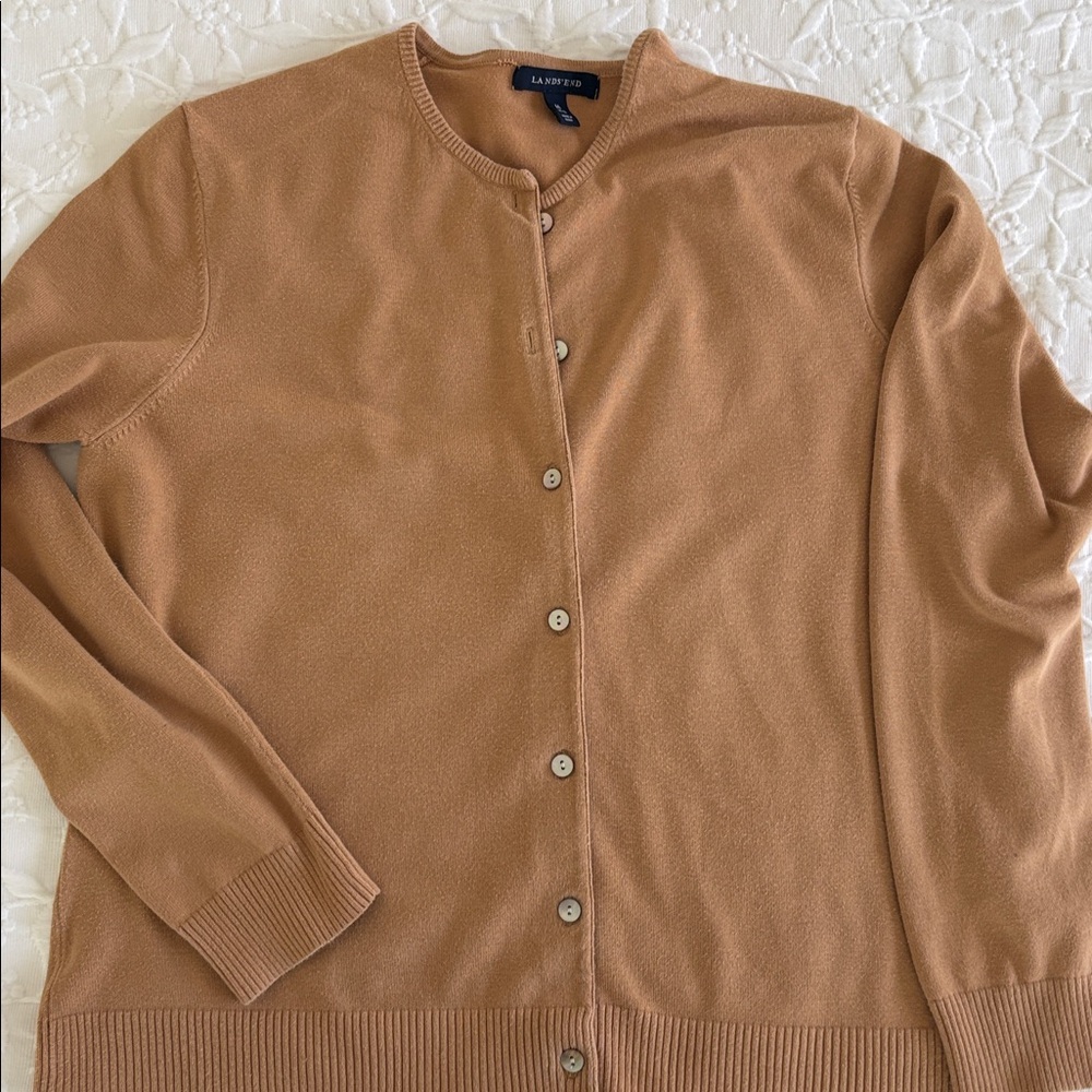 Lands' End Women's Camel tan  Sweater Cardigan